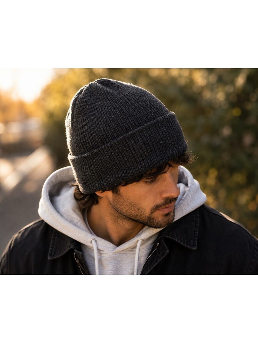 H&M Knit Beanie Dark Gray Acrylic One Size, 9x9” FREE SHIPPING